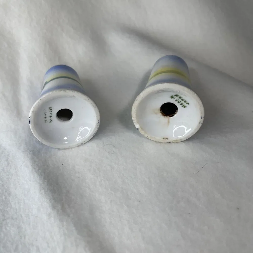 Vintage Ceramic Hand Painted Sailboat Salt And Pepper Shakers Made In Japan 2.5